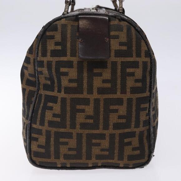 FENDI Zucca Canvas Hand Bag Brown Black Gold - Picture 5 of 12